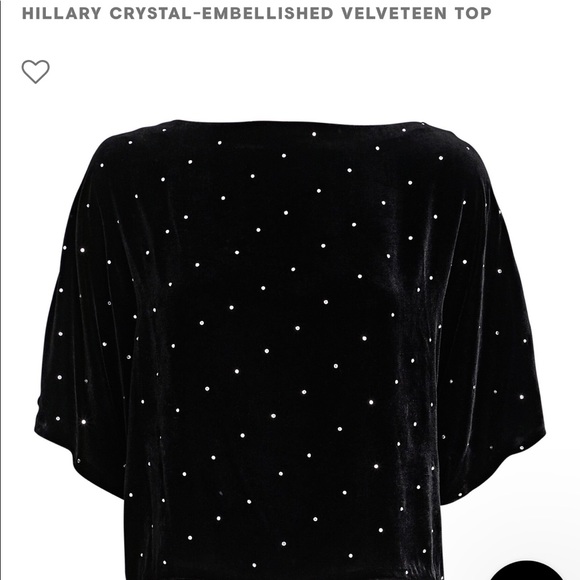 NWT!INTERMIXHillary Crystal-Embellished Velvet Top - Picture 4 of 4